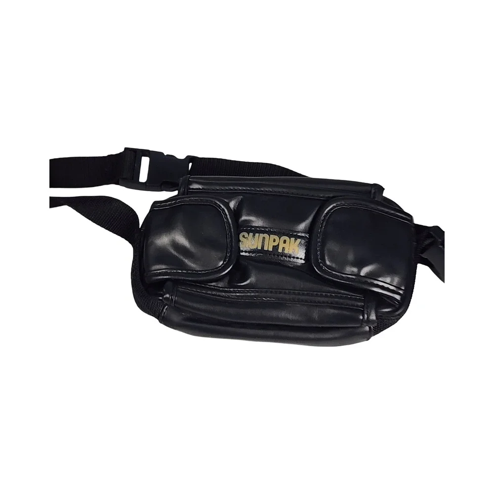 Sunpak Black Camera Waist Bag Utility Fanny Pack Adjustable Strap Gold Logo